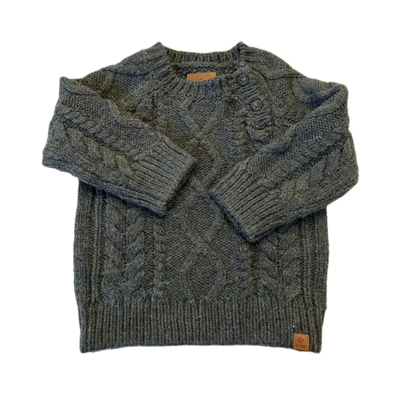 New with tags! Boys Canadiana Cable Knit Sweater Grey Sz 3T! Retails $38 