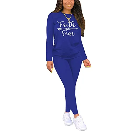 Nimsruc Two Piece Outfits For Women Summer Sweatsuits Jogger Sets For Women 2 Piece Track Suits, 6536 Blue, Large