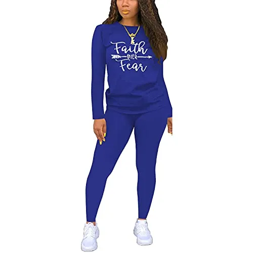 Nimsruc Two Piece Outfits For Women Summer Sweatsuits Jogger Sets For Women 2 Piece Track Suits, 6536 Blue, Large