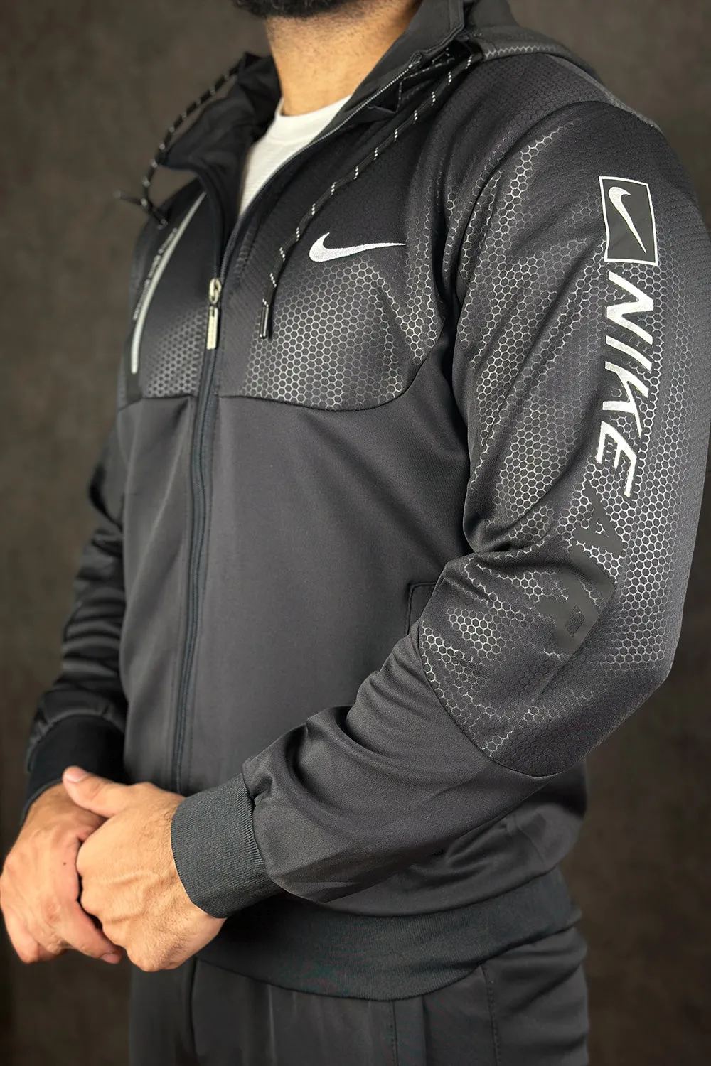 NKE Jet Black Hooded DRI-FIT Tracksuit - 4424004