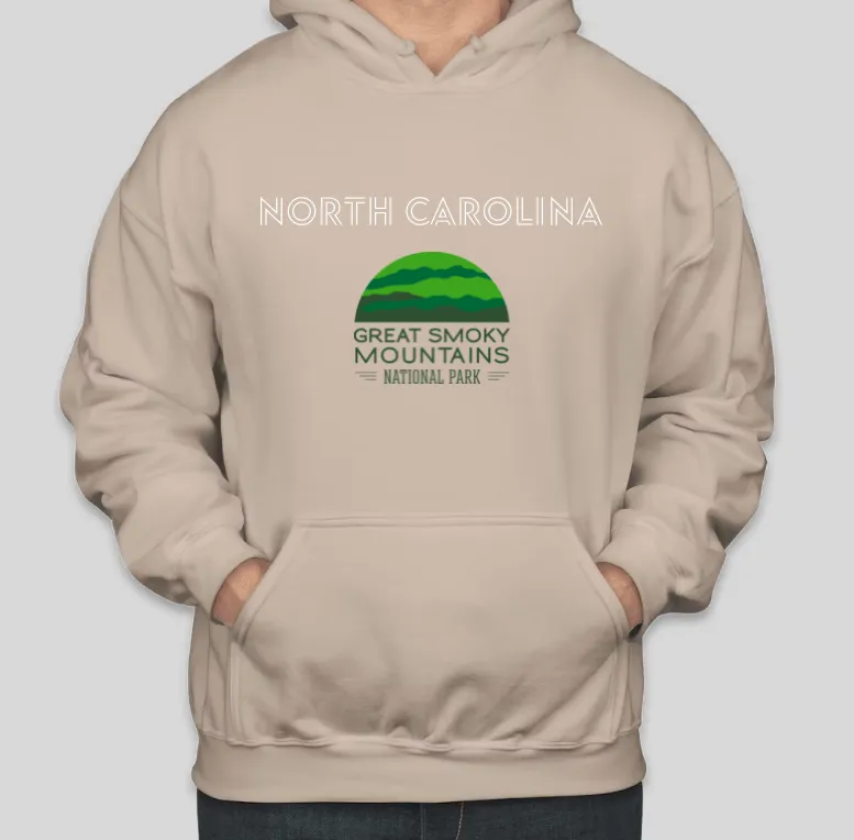 North Carolina Great Smoky Mountains Printed COTTON Hoodies