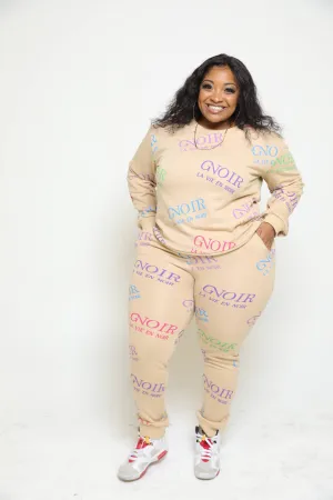 Nude Multi Print  Curve Tracksuit