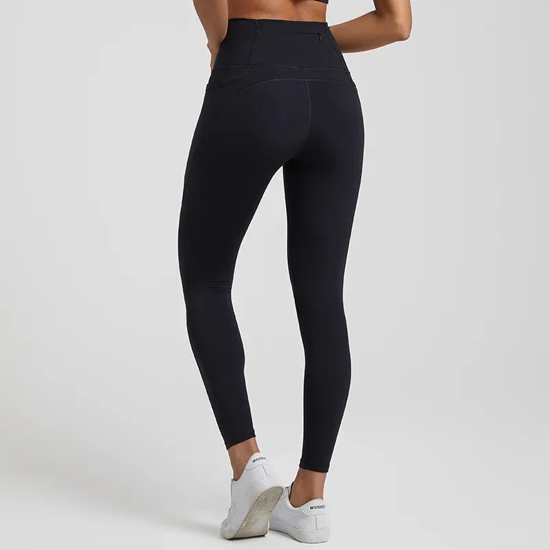 Nude No Front Seam Yoga Pants with 3 Pockets - Push Up Leggings for Gym and Fitness
