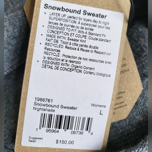 NWT prAna Wool Snowbound Sweater in Nightshade Blue Camo