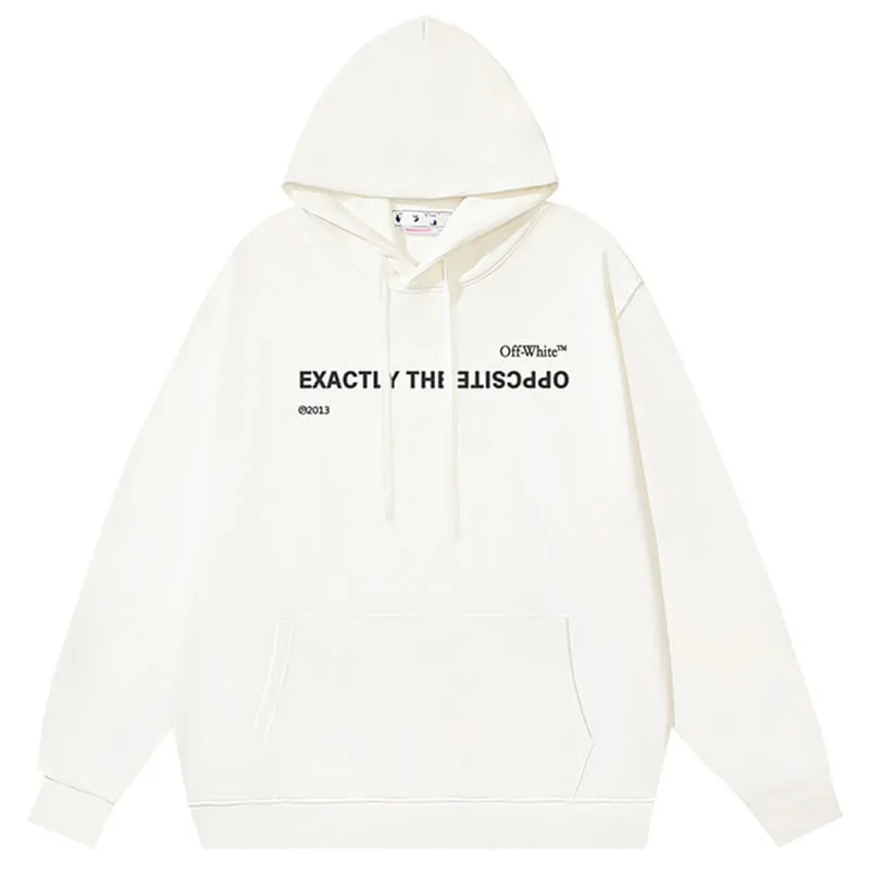 Off White Cotton Hoodies