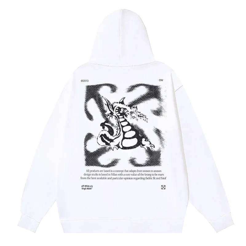 Off White Logo Drawstring Hoodie