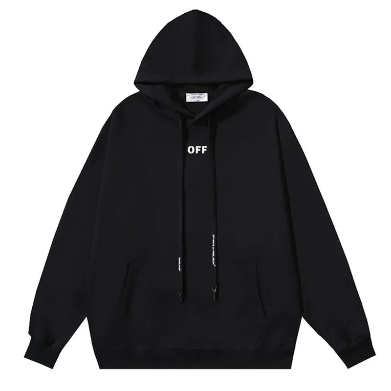 Off White Logo Drawstring Hoodie