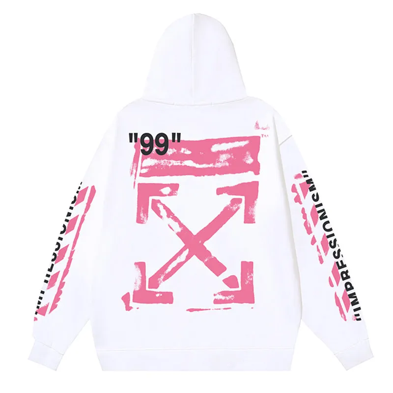 Off White Logo Drawstring Hoodie