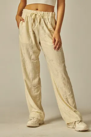 Off White Vintage Destroyed Drawstring Lounge Pants 2/14/25 9624