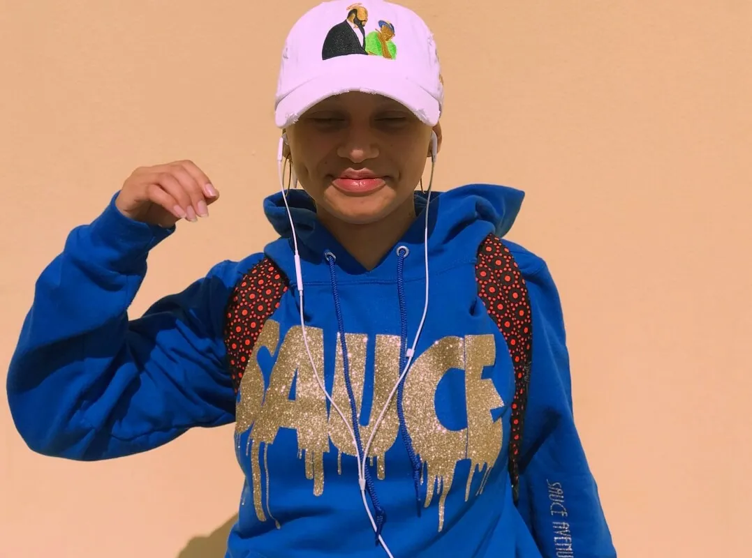 OG Gold Glitter Sauce | Blue Hoodie