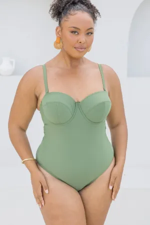 Olive Balconette One Piece