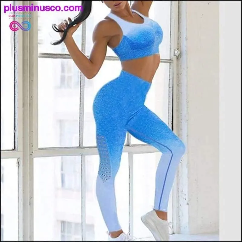 Ombre Seamless Gym Fitness Suit Bra Leggings High Waist Yoga