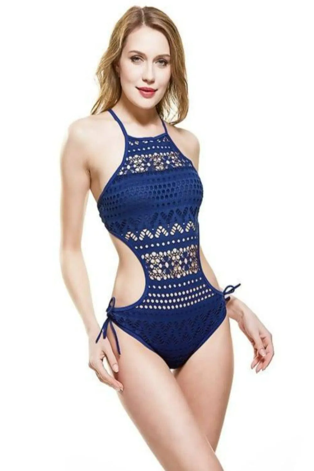 One Piece Open Sides Lace Swimsuit