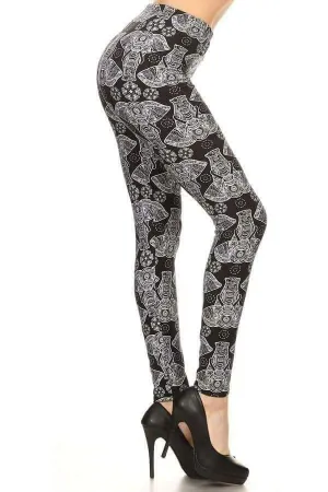 One Size Elephant Mandala Print Leggings