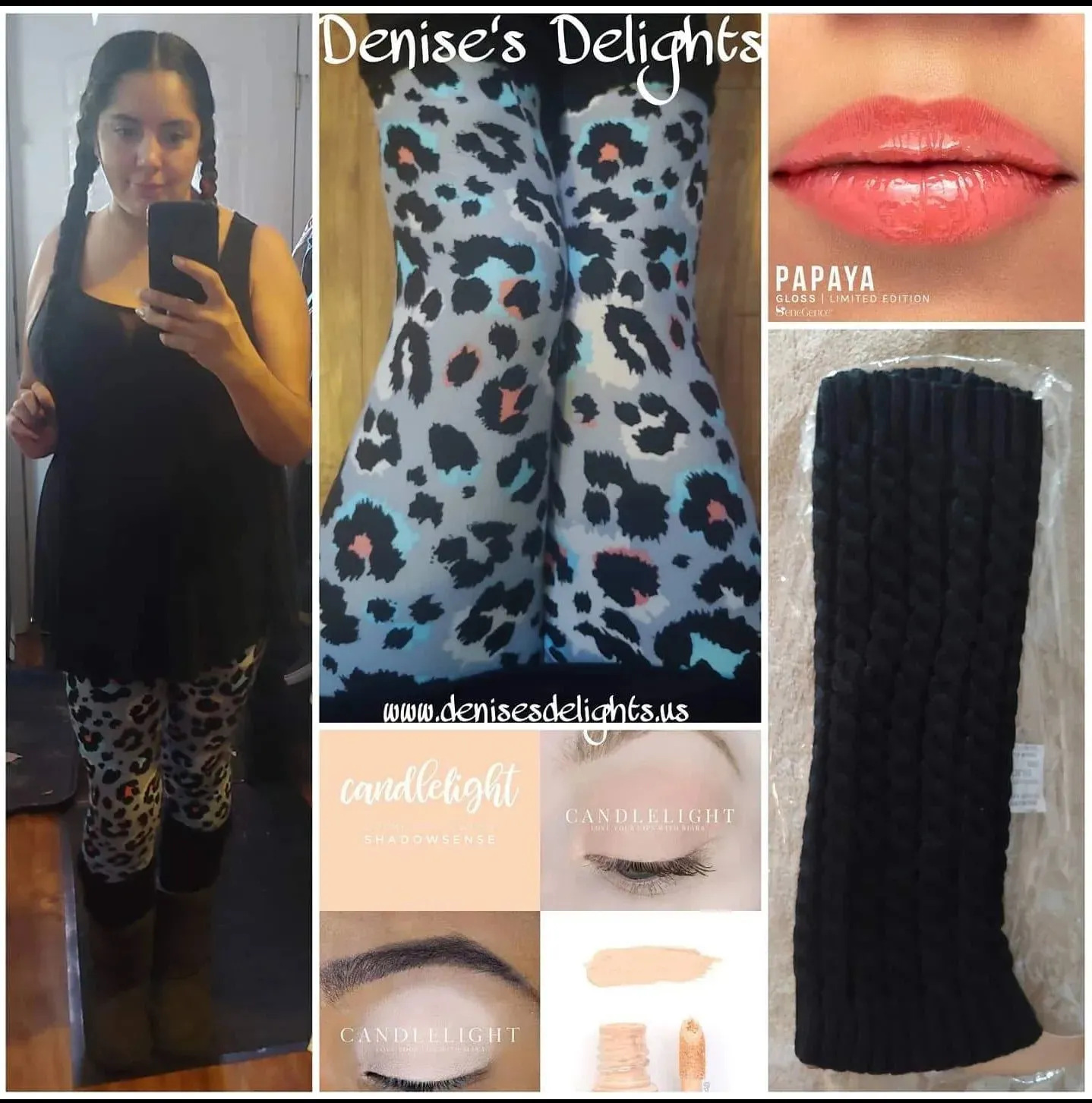 One Size Leopard Print Leggings on Grey Background