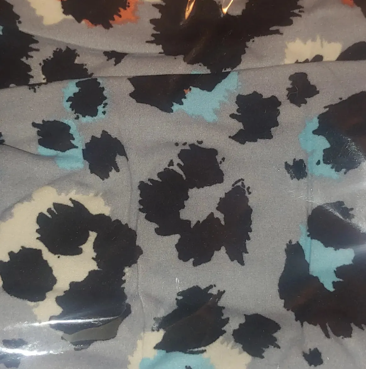 One Size Leopard Print Leggings on Grey Background