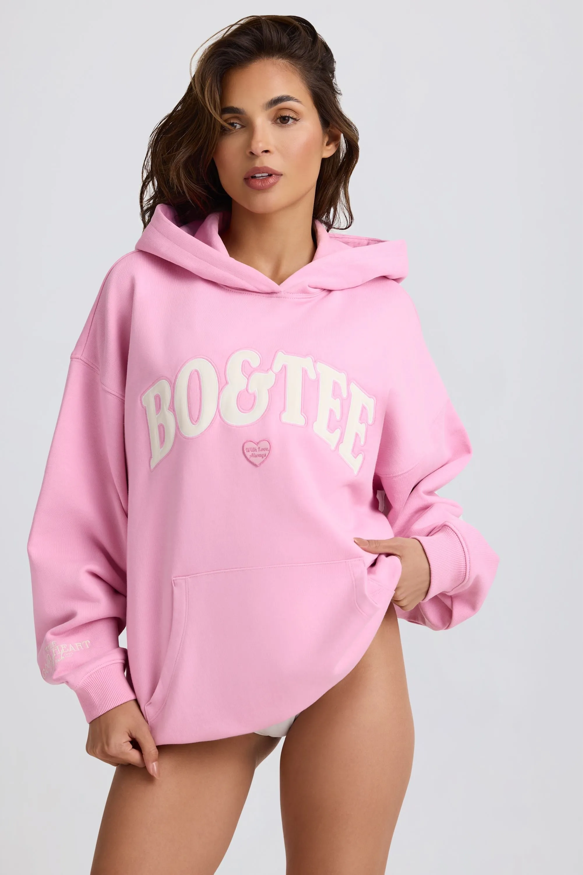 Oversized Hoodie in Baby Pink