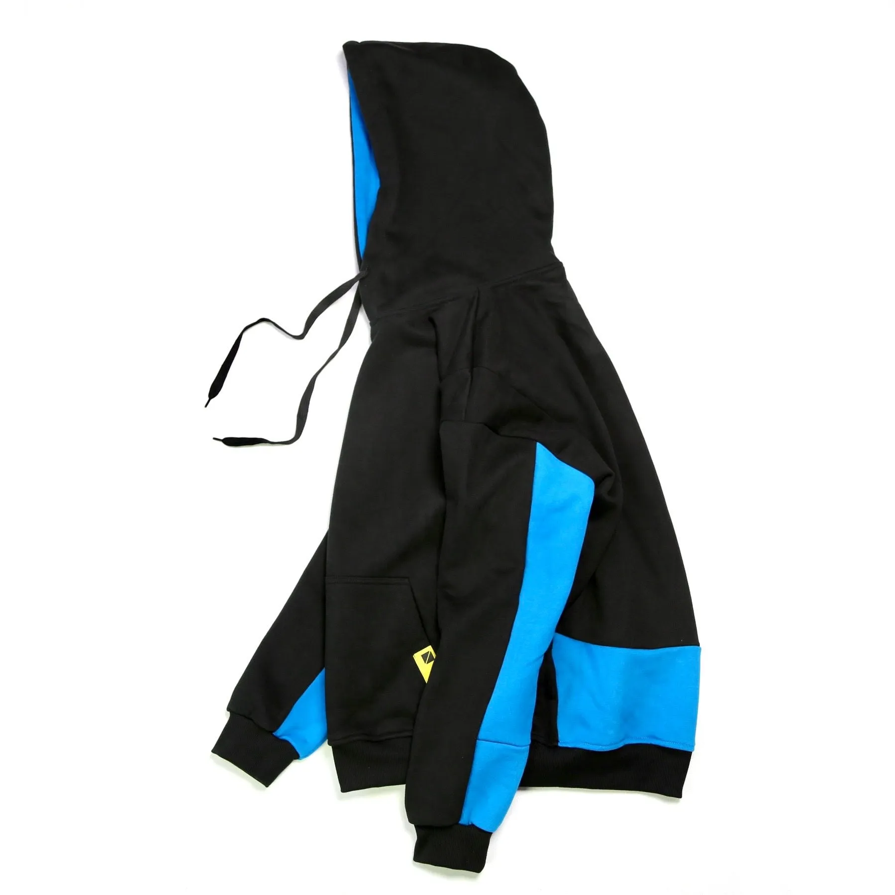 Paneled Pullover Hoodie - Azure / Black