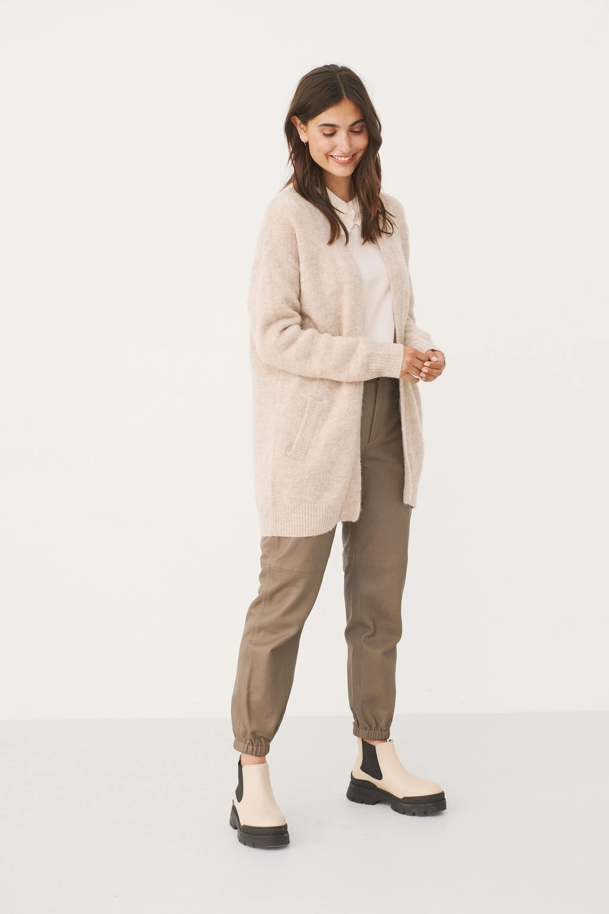 Part Two Eitona Knitted Cardigan (Natural Melange)