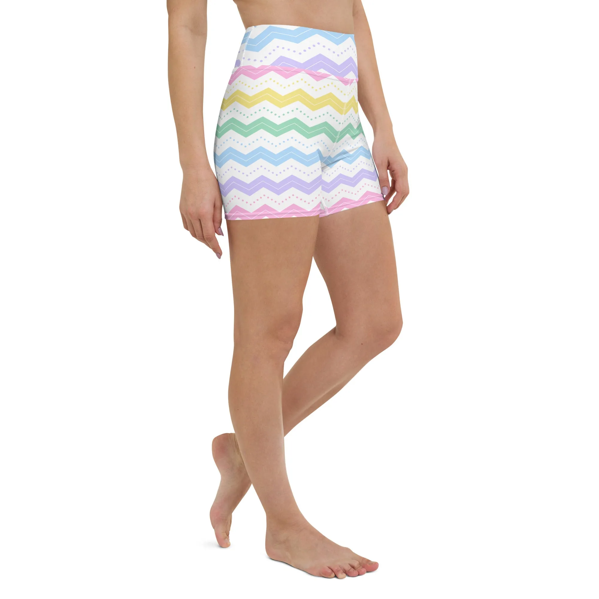 Pastel Zigzags Yoga Shorts