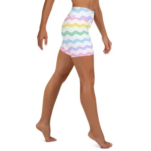 Pastel Zigzags Yoga Shorts