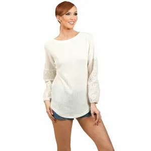 Patty Thermal W/ Eyelet Contrast