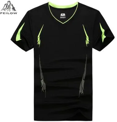 PEILOW big size M~6XL,7XL,8XL,9XL Quick Dry Slim Fit tops&Tees Men Printed T-Shirts Compression Shirt Tops Short Sleeve T Shirt