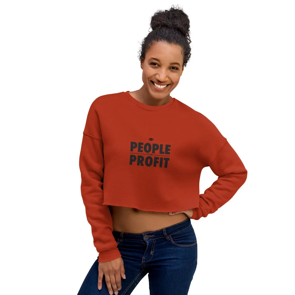 People over Profit Crop Sweatshirt