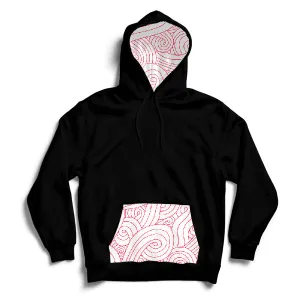 Pink Pattern Unisex Pocket Hoodie