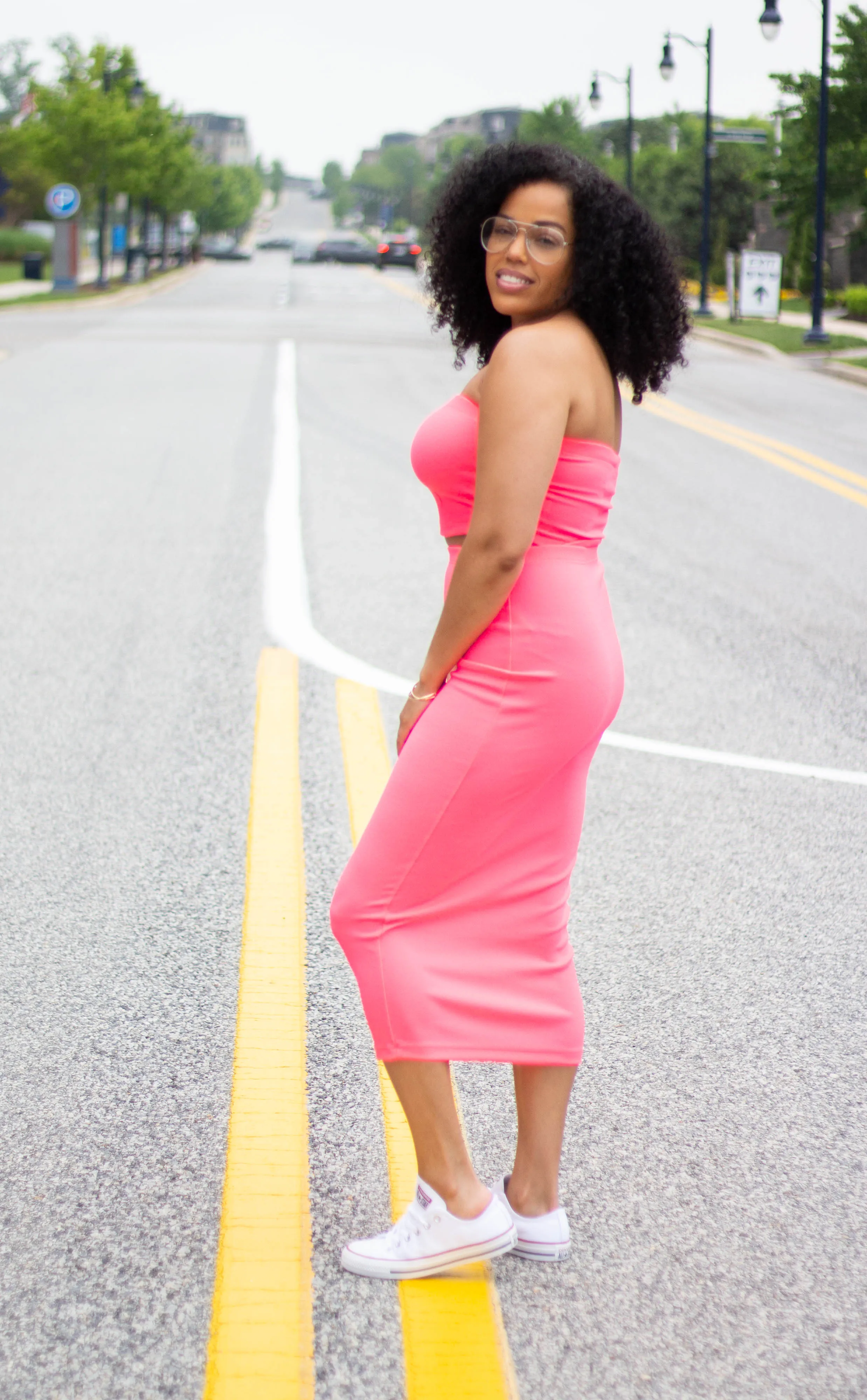 Pink Rose Tube Skirt Set