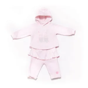Pink Velour Hooded Tracksuit