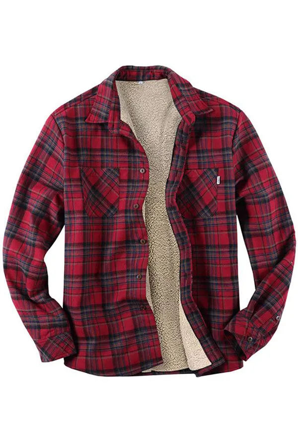 Plaid Fleece Thermal Shirt Jacket