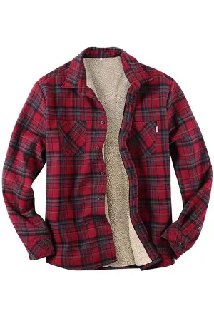 Plaid Fleece Thermal Shirt Jacket