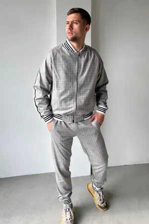 Plaid Light Brown Colin Farrell Coach Tracksuit