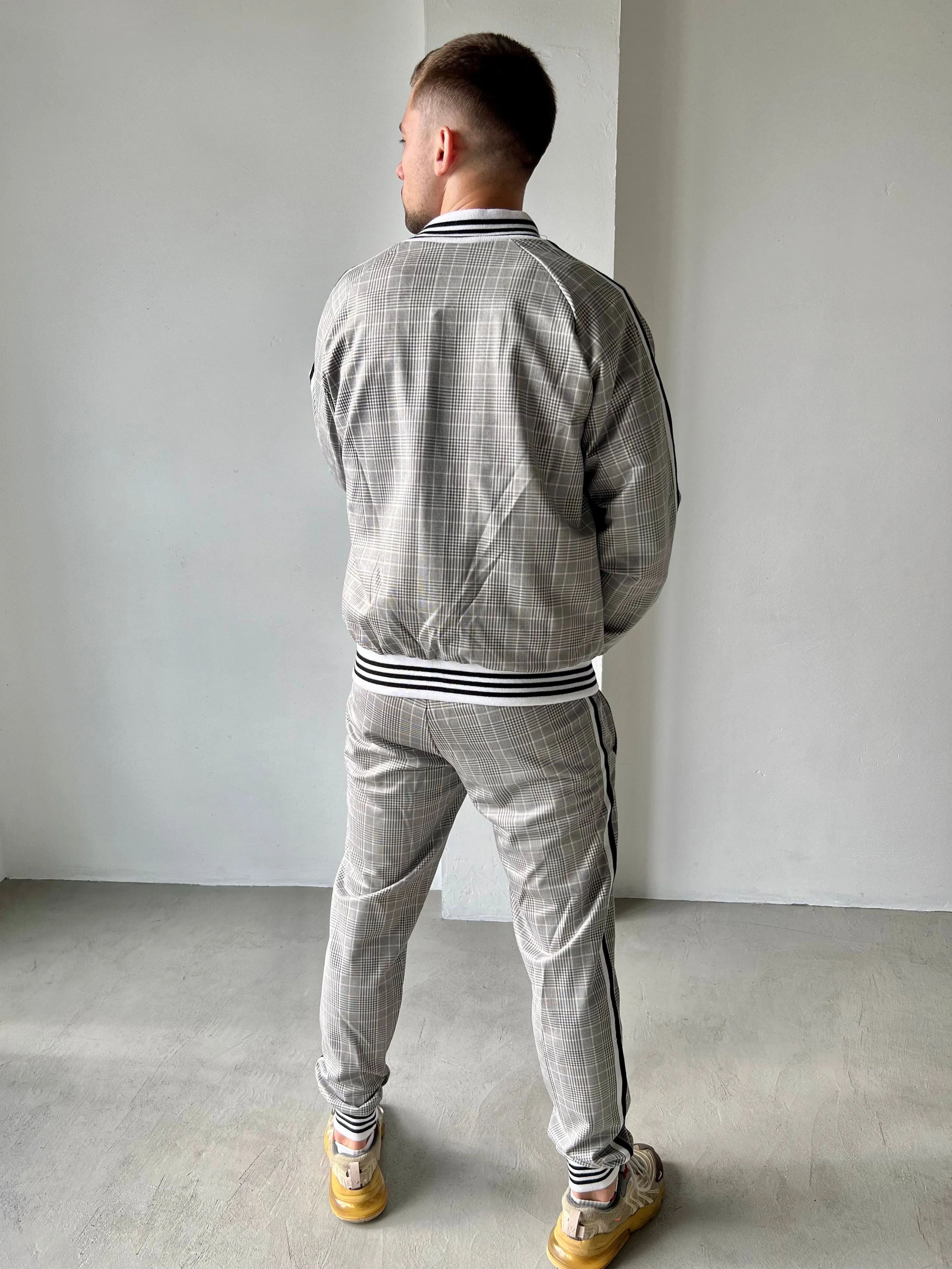 Plaid Light Brown Colin Farrell Coach Tracksuit
