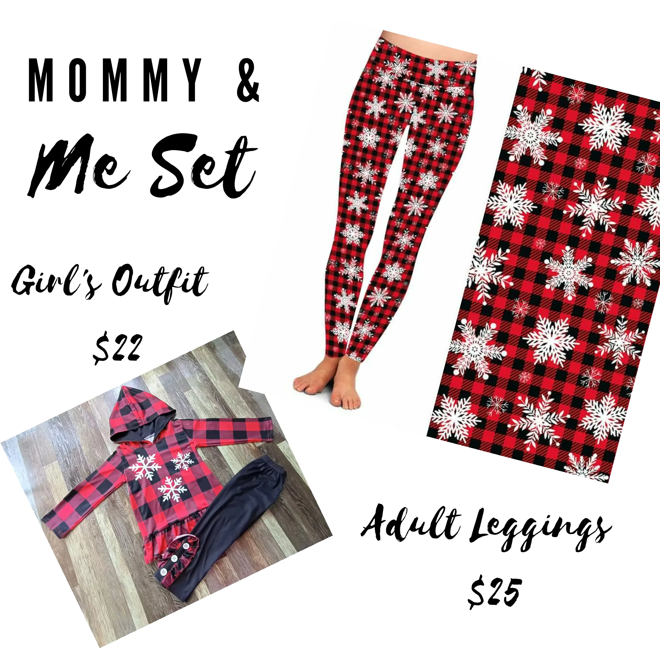 Plaid Snowflake Mommy & Me Set