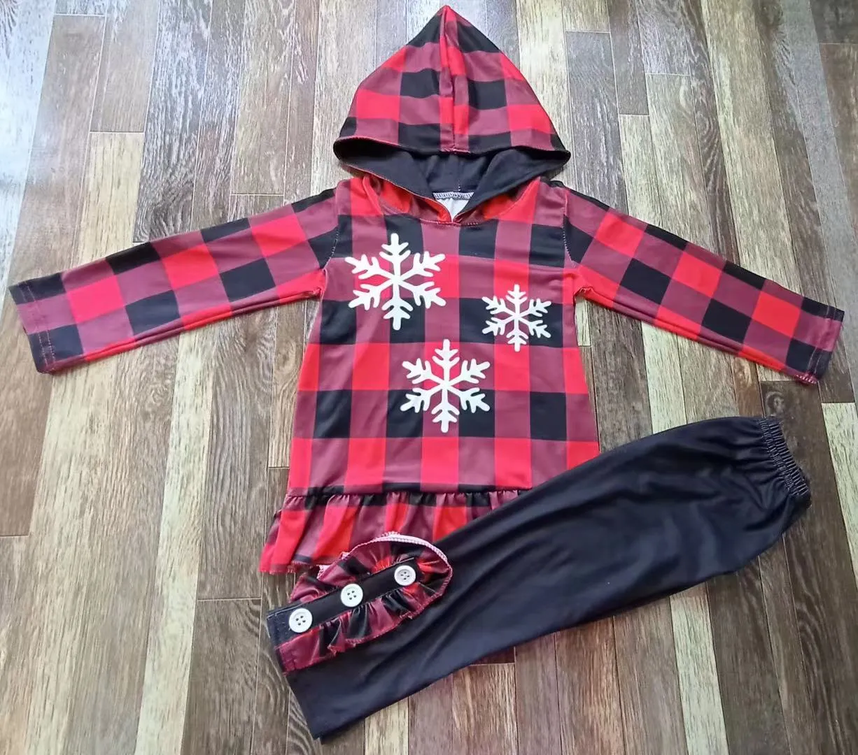 Plaid Snowflake Mommy & Me Set