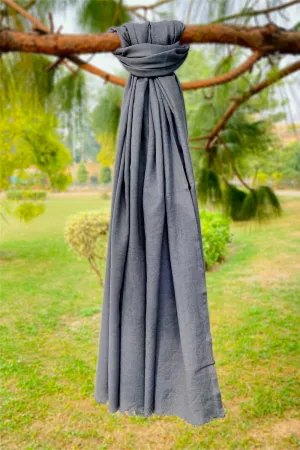 Plain Wool Shawl - Grey