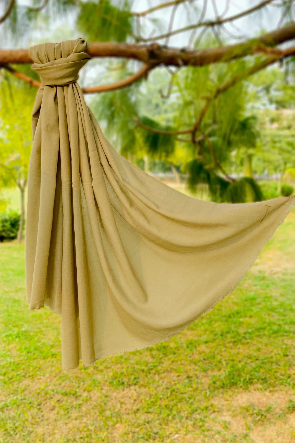 Plain Wool Shawl - Light Green