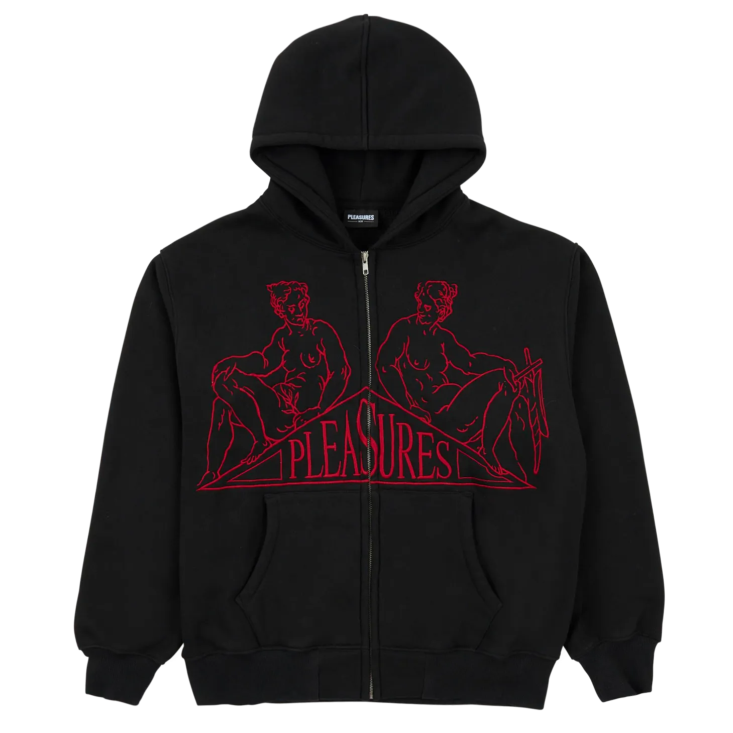 Pleasures Squeeze Zip-Up Hoodie 'Black'
