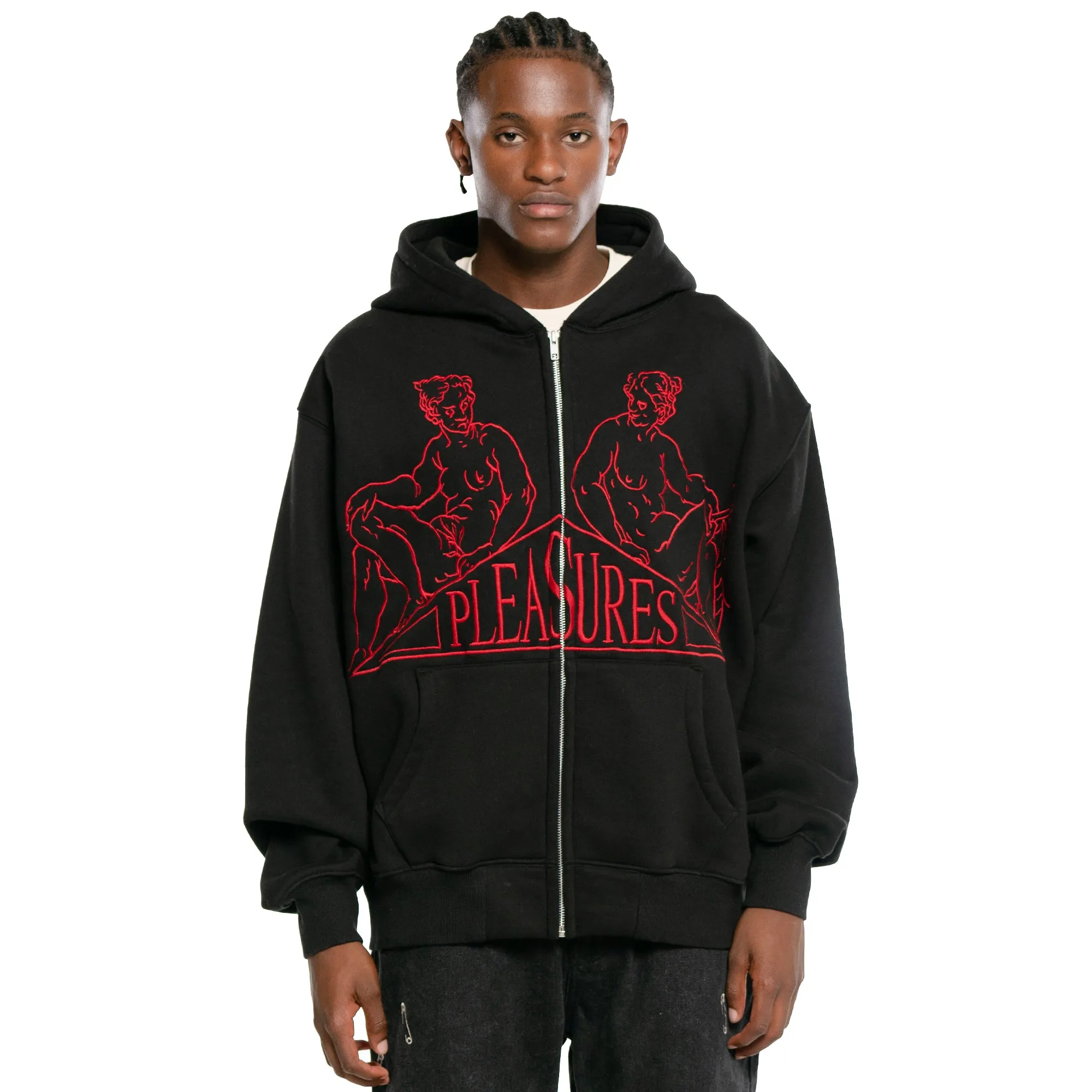 Pleasures Squeeze Zip-Up Hoodie 'Black'