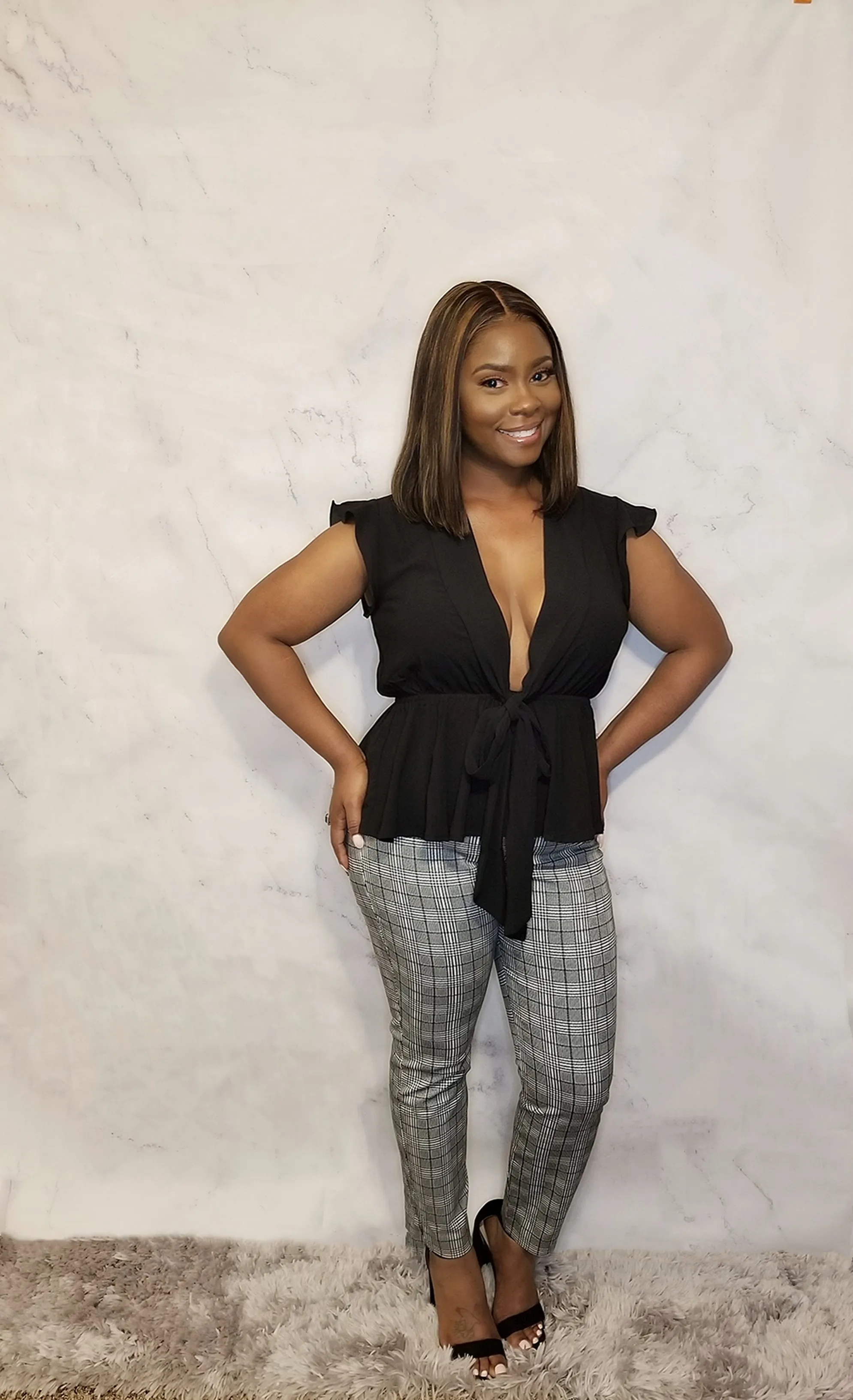 Plunging Neck Front Tie Top
