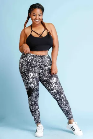 Plus Size Unique Printed Active Leggings