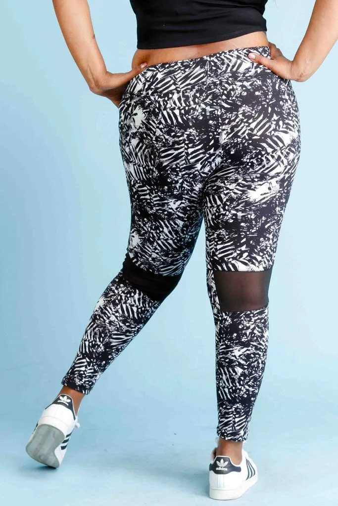 Plus Size Unique Printed Active Leggings