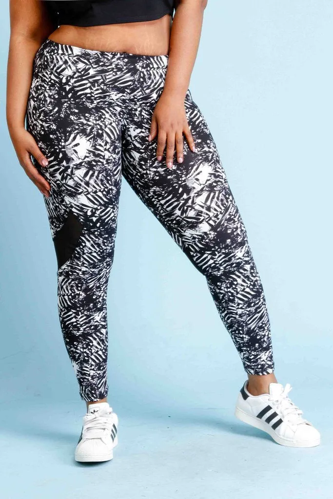 Plus Size Unique Printed Active Leggings