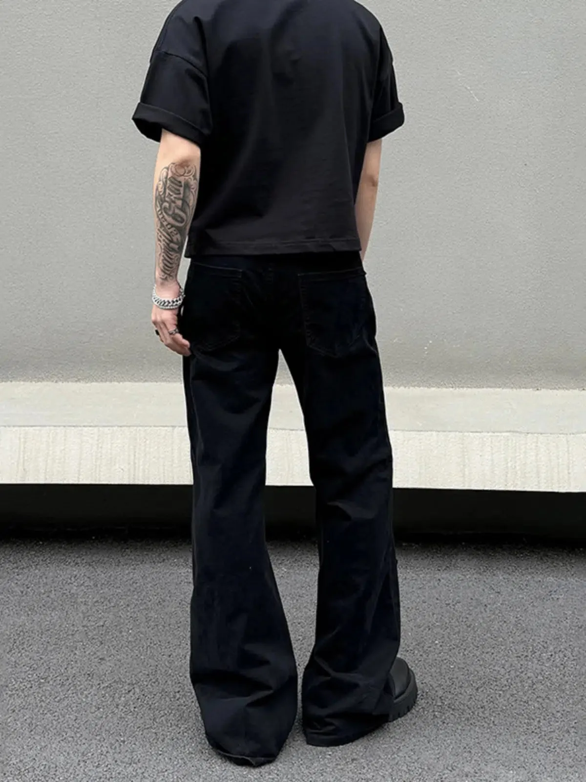 Pocket Zipper Straight-leg Jeans