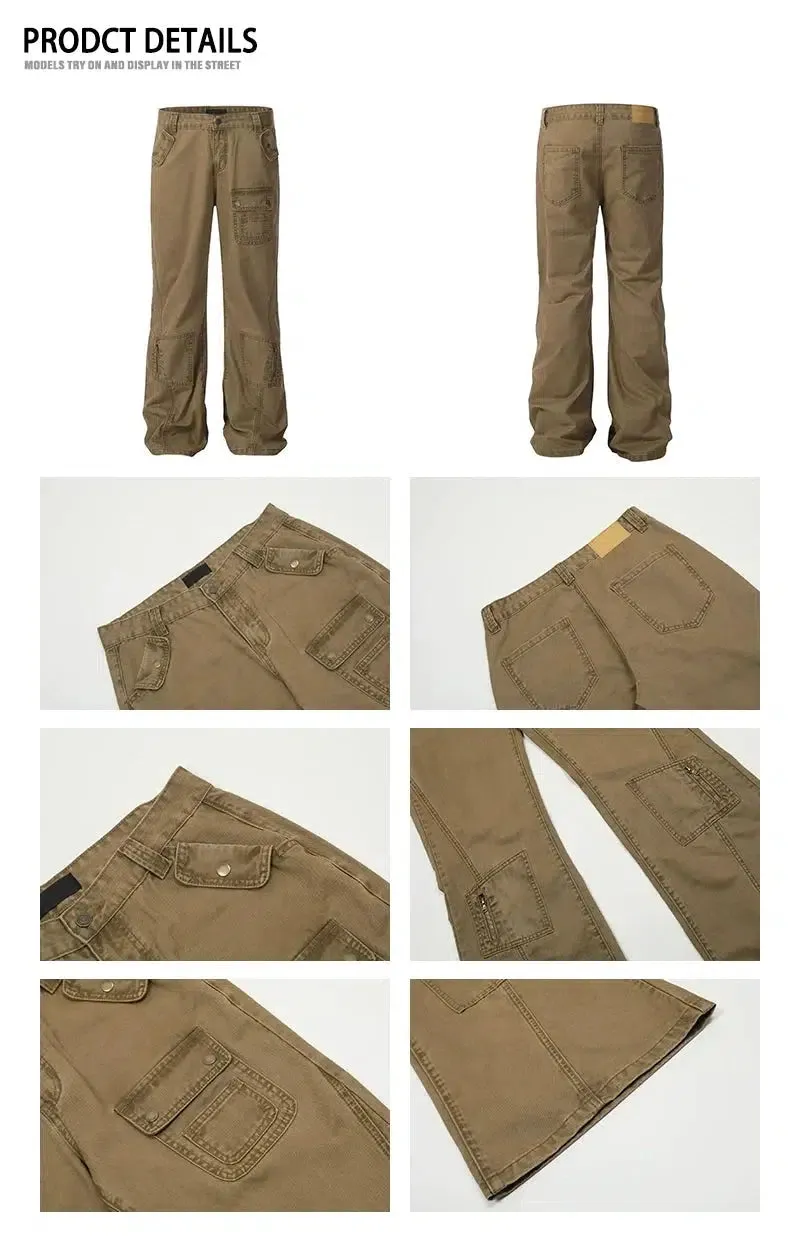 Pocket Zipper Straight-leg Jeans