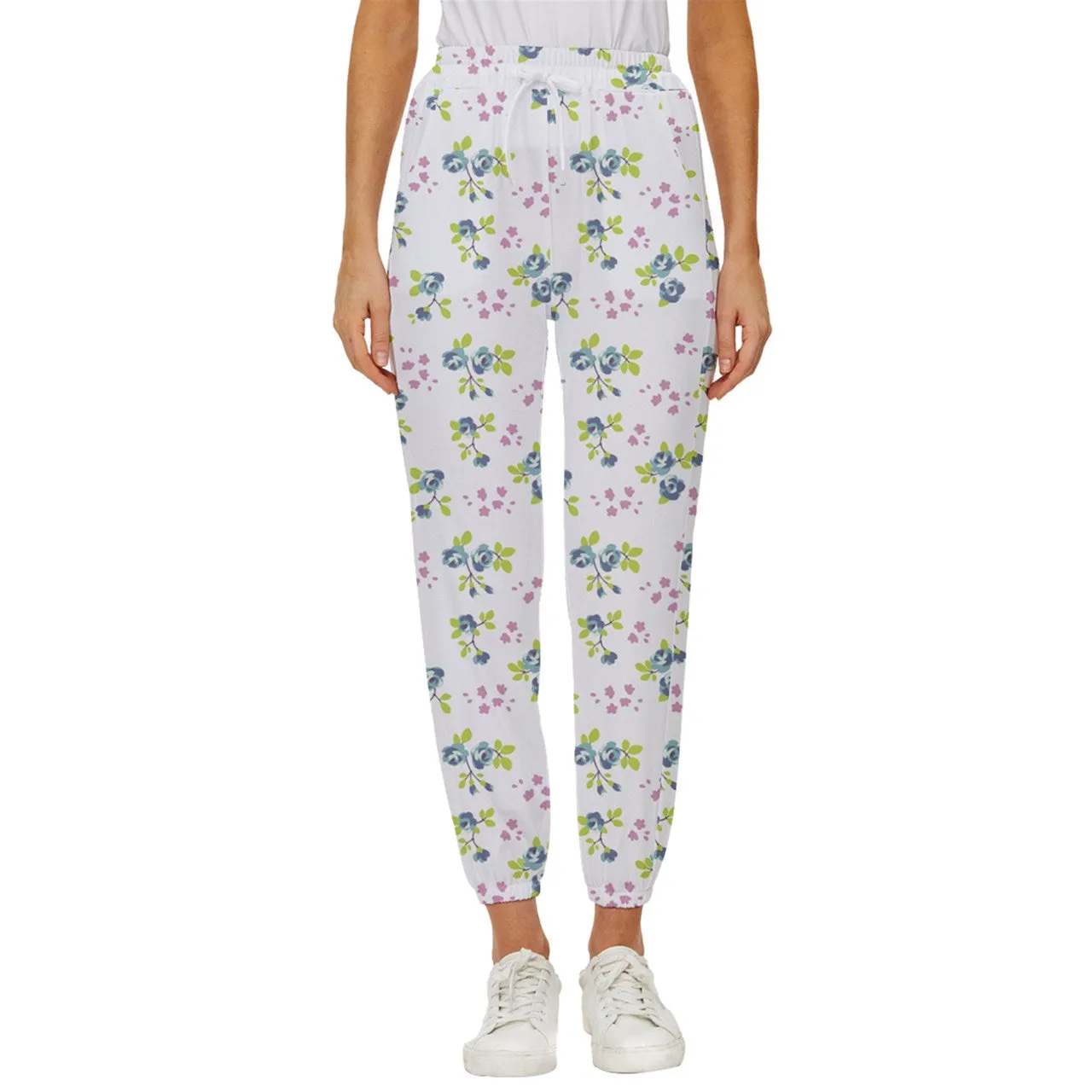 Powder Blue Bell Cropped Drawstring Pants
