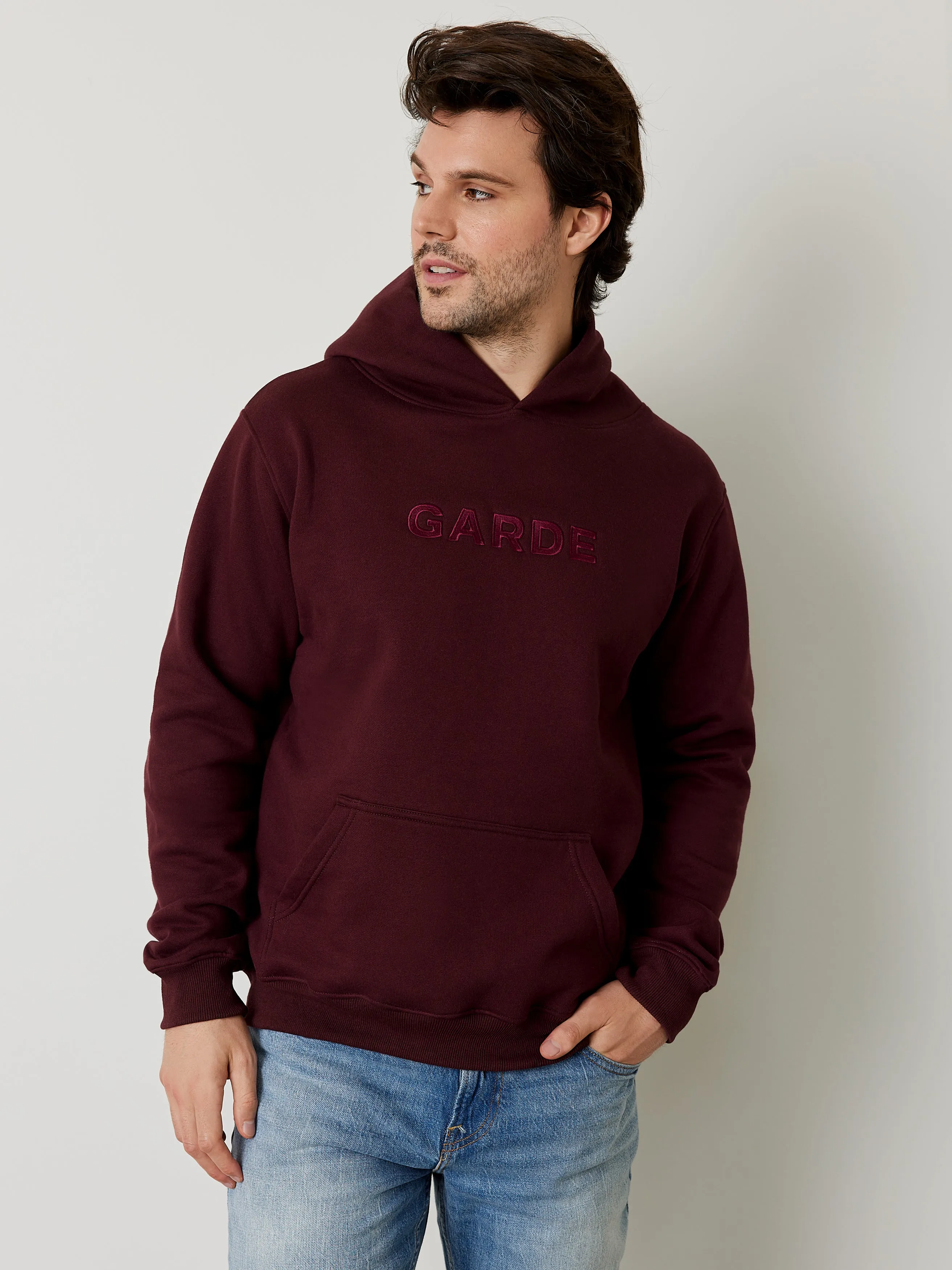 Premium Heavyweight Hoodie - GARDE Broderie - Bourgogne