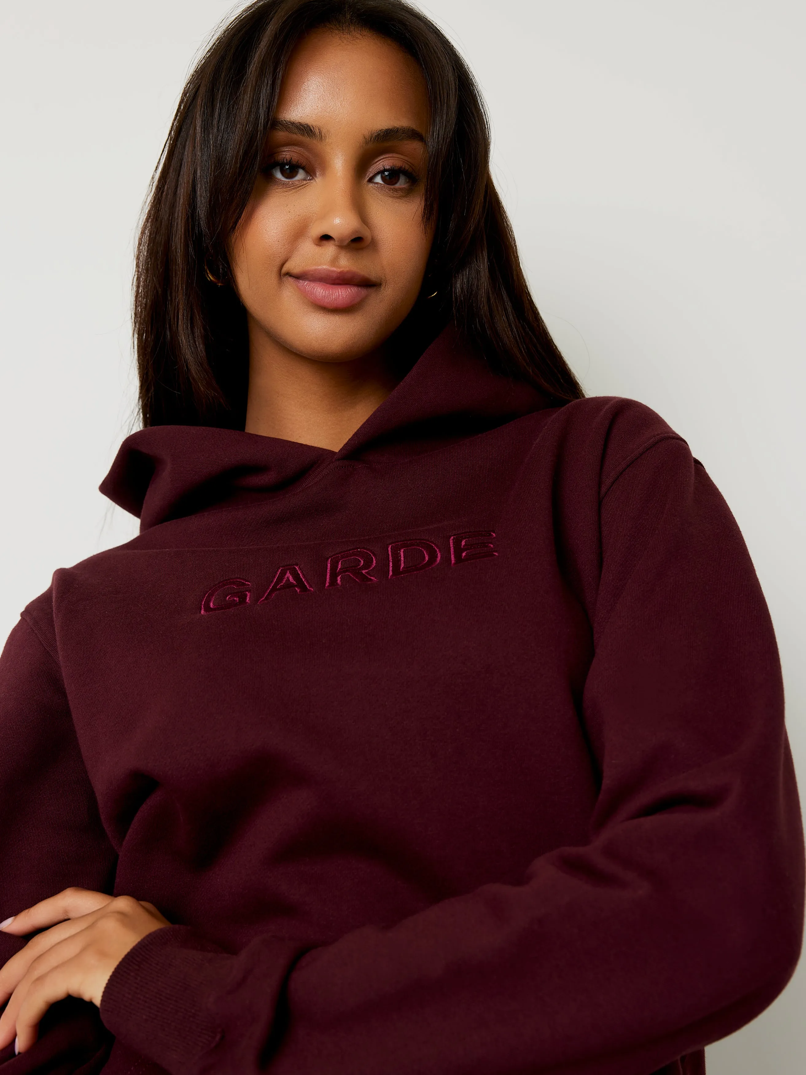 Premium Heavyweight Hoodie - GARDE Broderie - Bourgogne